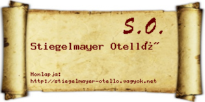 Stiegelmayer Otelló névjegykártya
